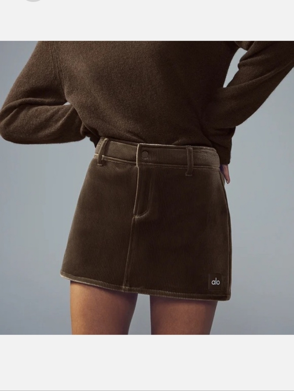 ALO Yoga Ribbed Velour Baller Mini Skirt